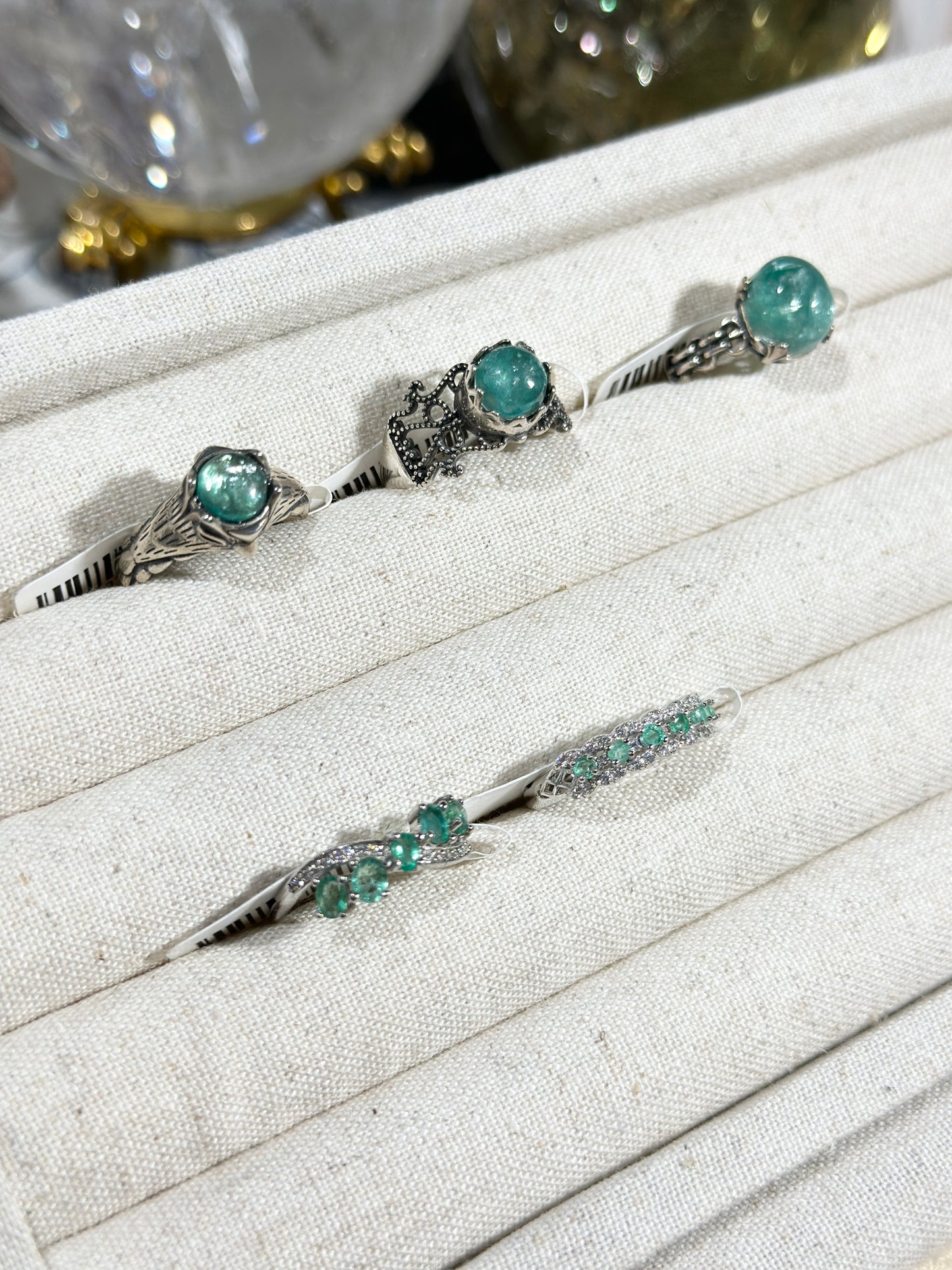 Green Emerald Ring S925 Silver
