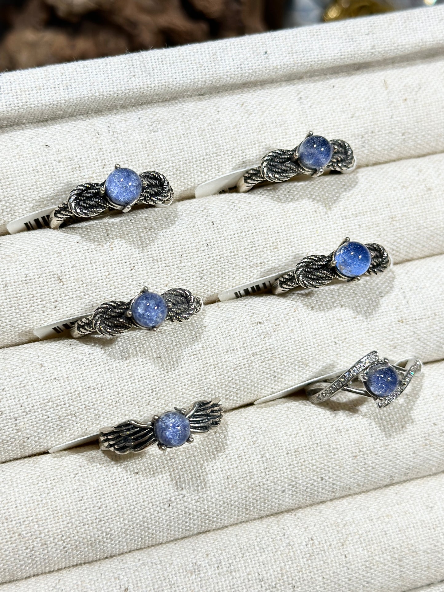 Blue Line Stone Ring S925 Silver