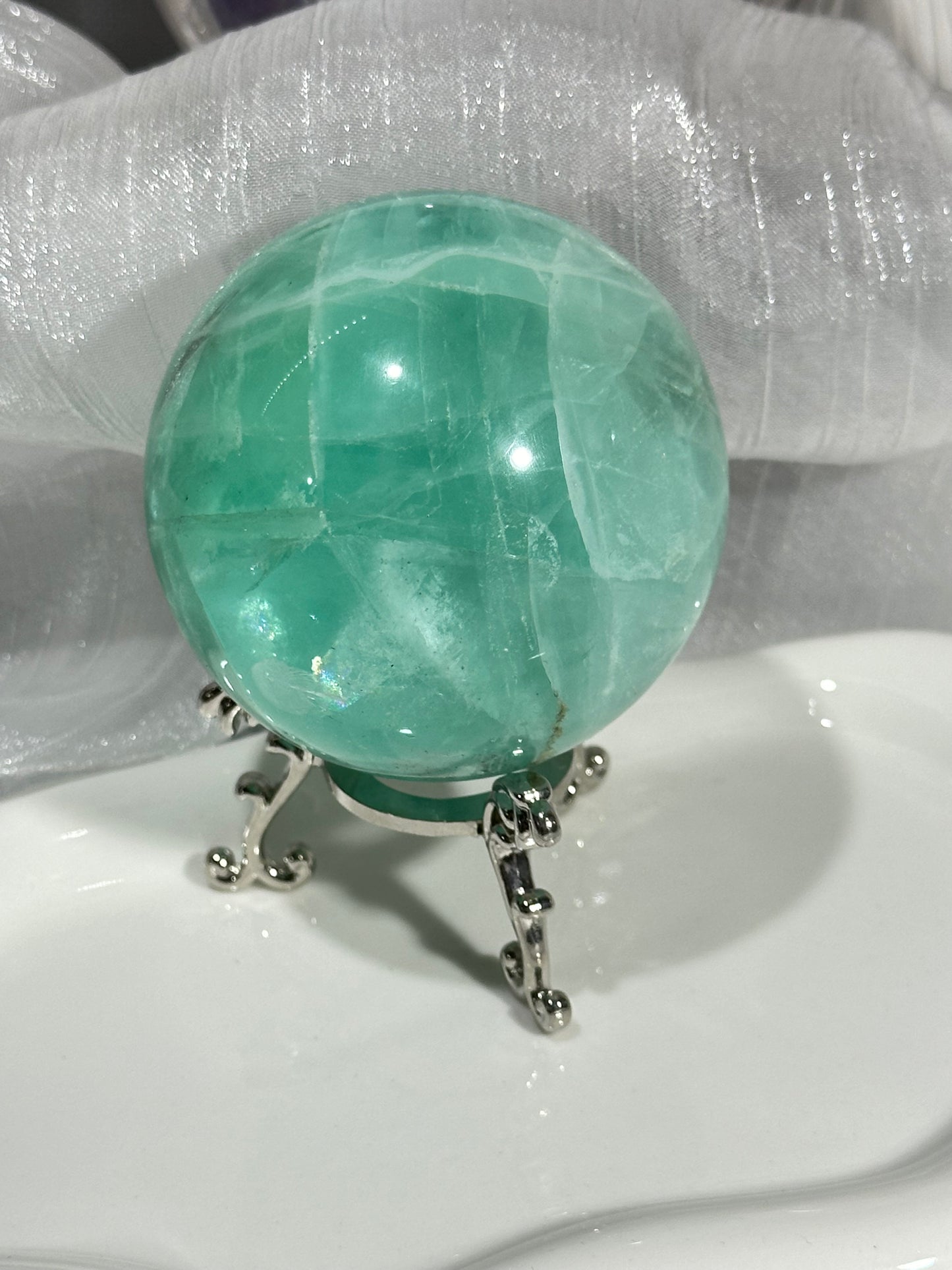 Green Fluorite Crystal Ball