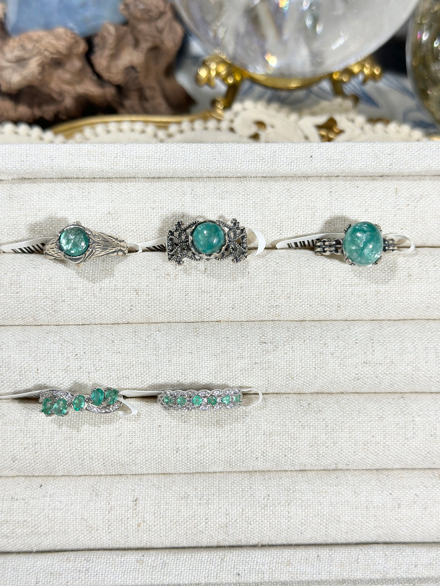 Green Emerald Ring S925 Silver
