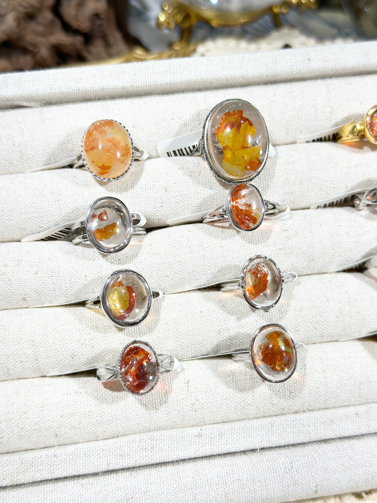 Koi Carp Rubber Flower Ring S925 Silver