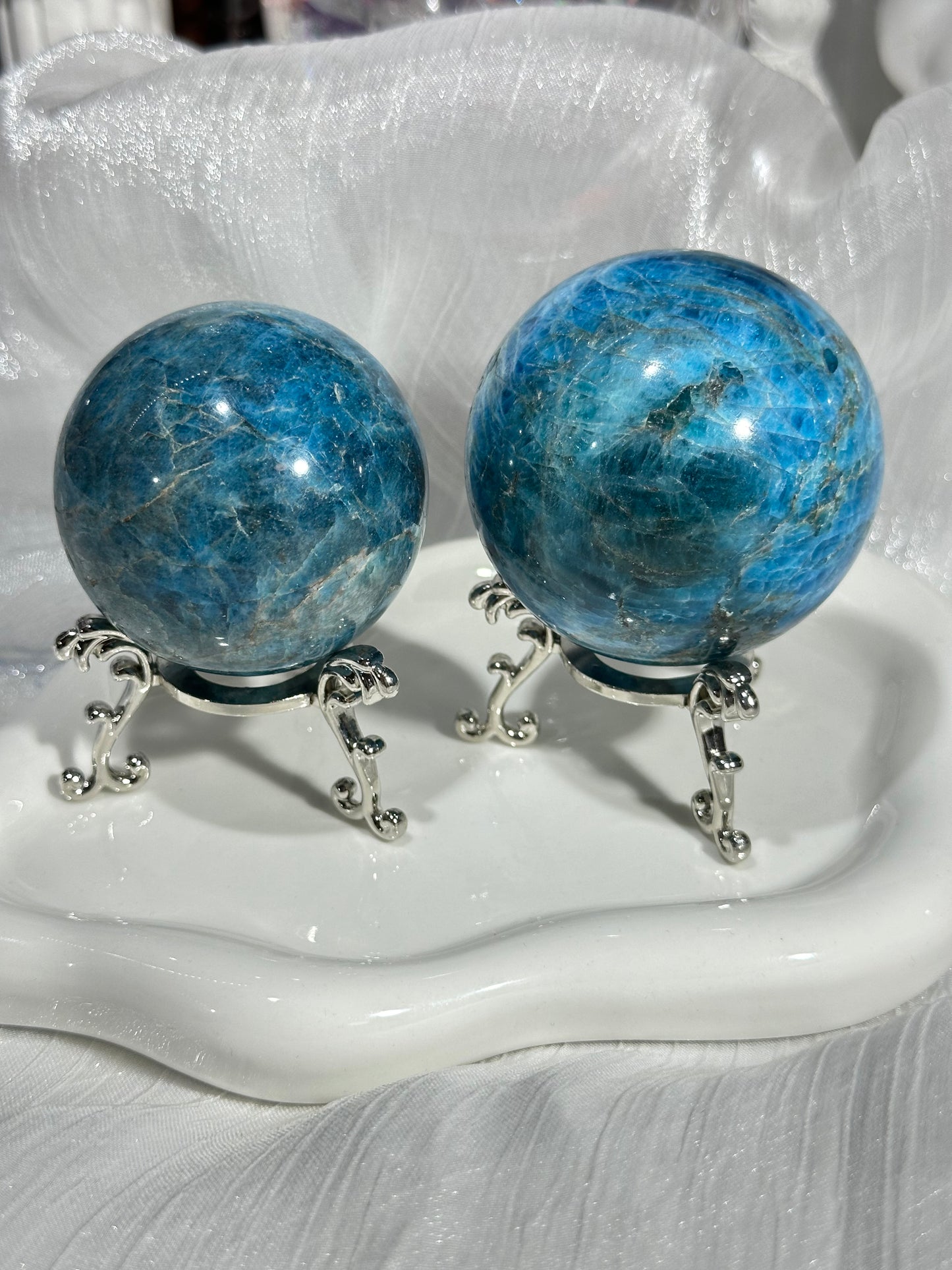 Blue Apatite Crystal Ball