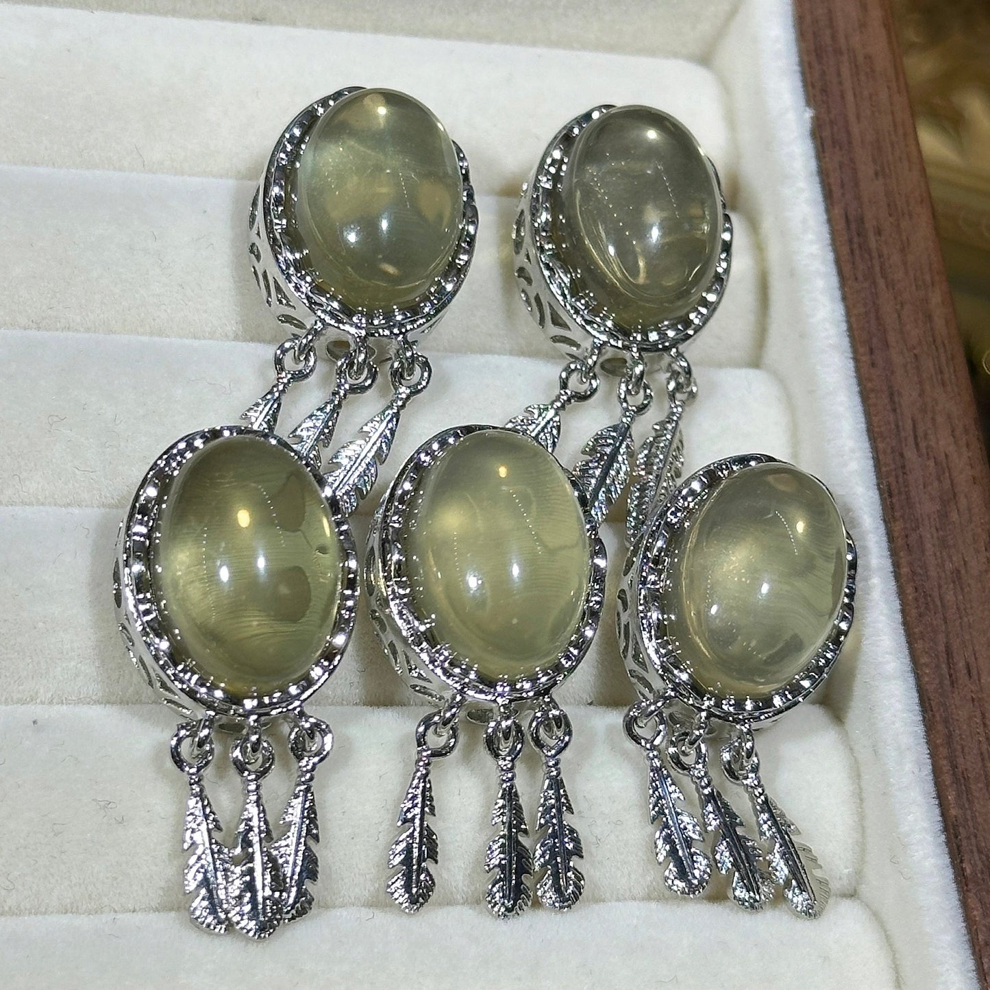 柠檬黄水晶 椭圆流苏款 魔盒