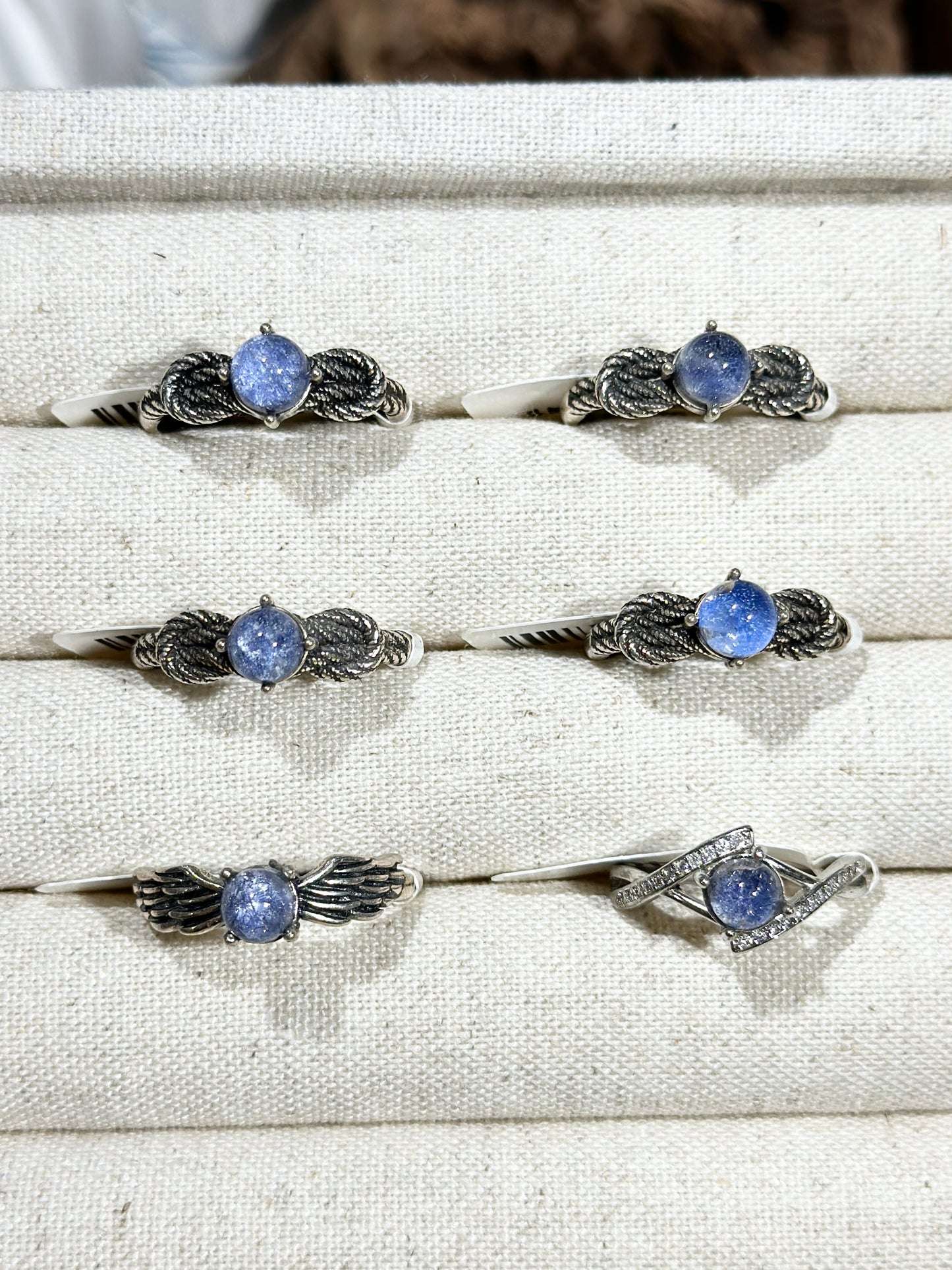 Blue Line Stone Ring S925 Silver