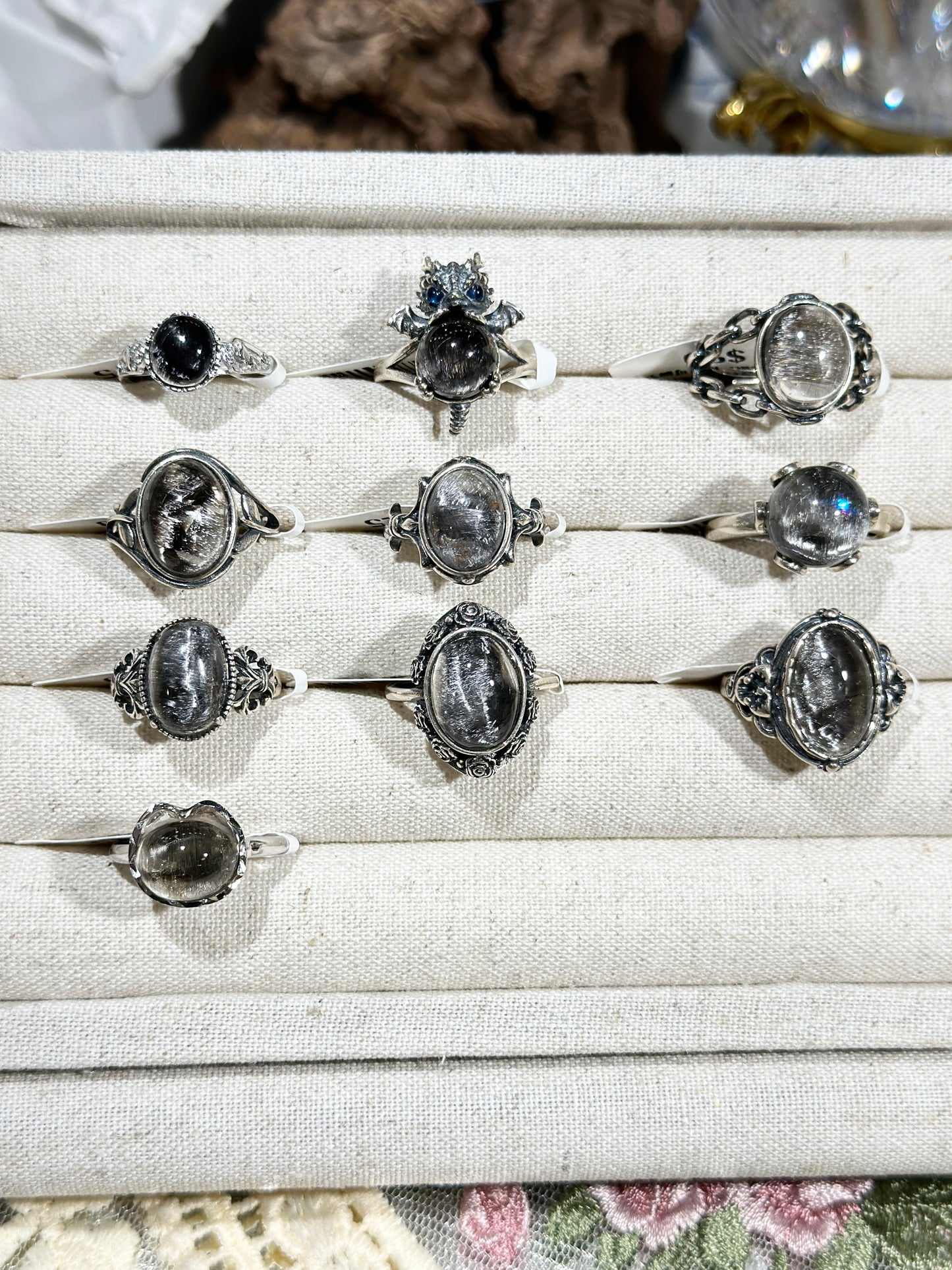 Black silver titanium ring S925 silver
