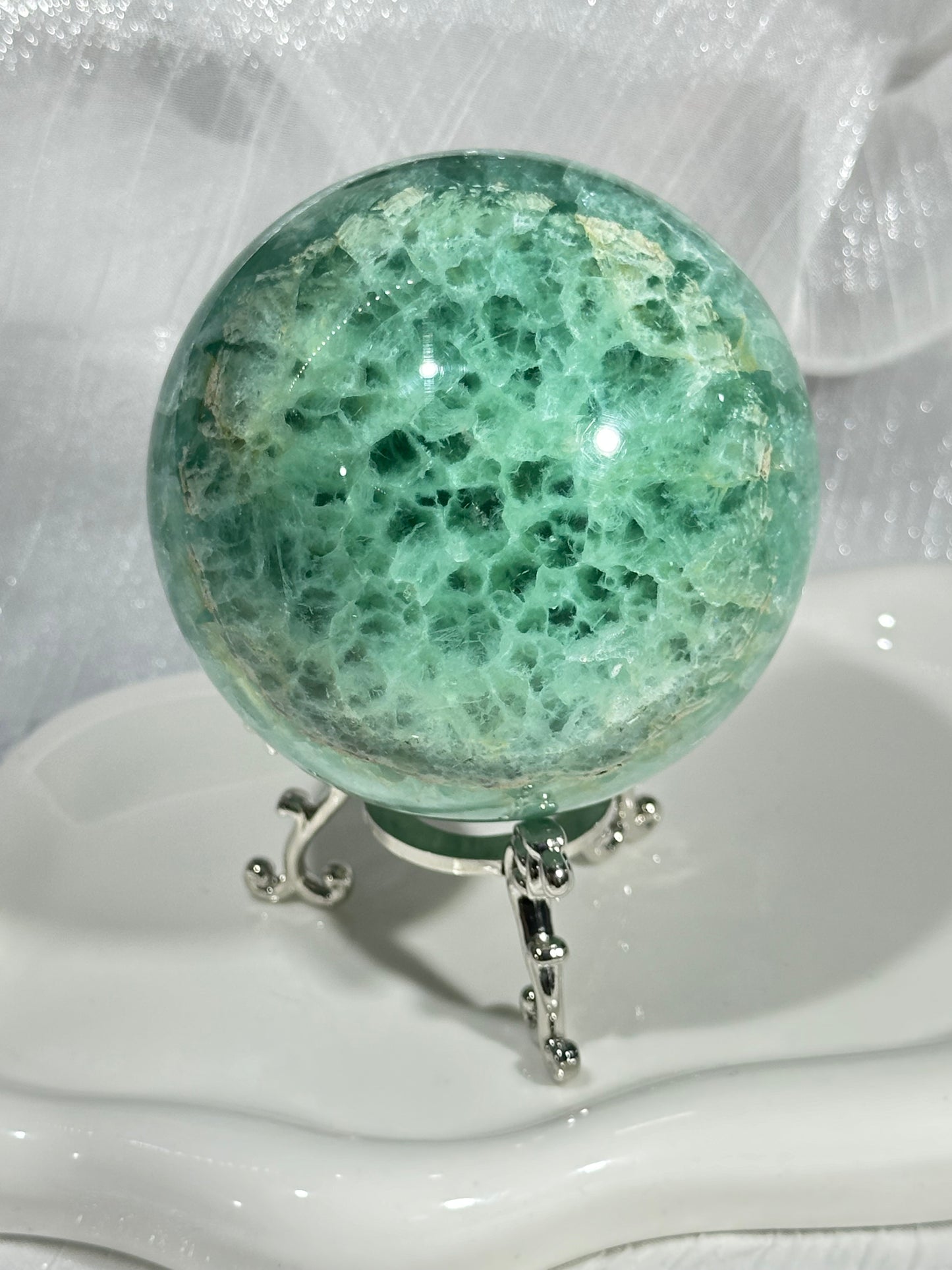 Green Fluorite Crystal Ball