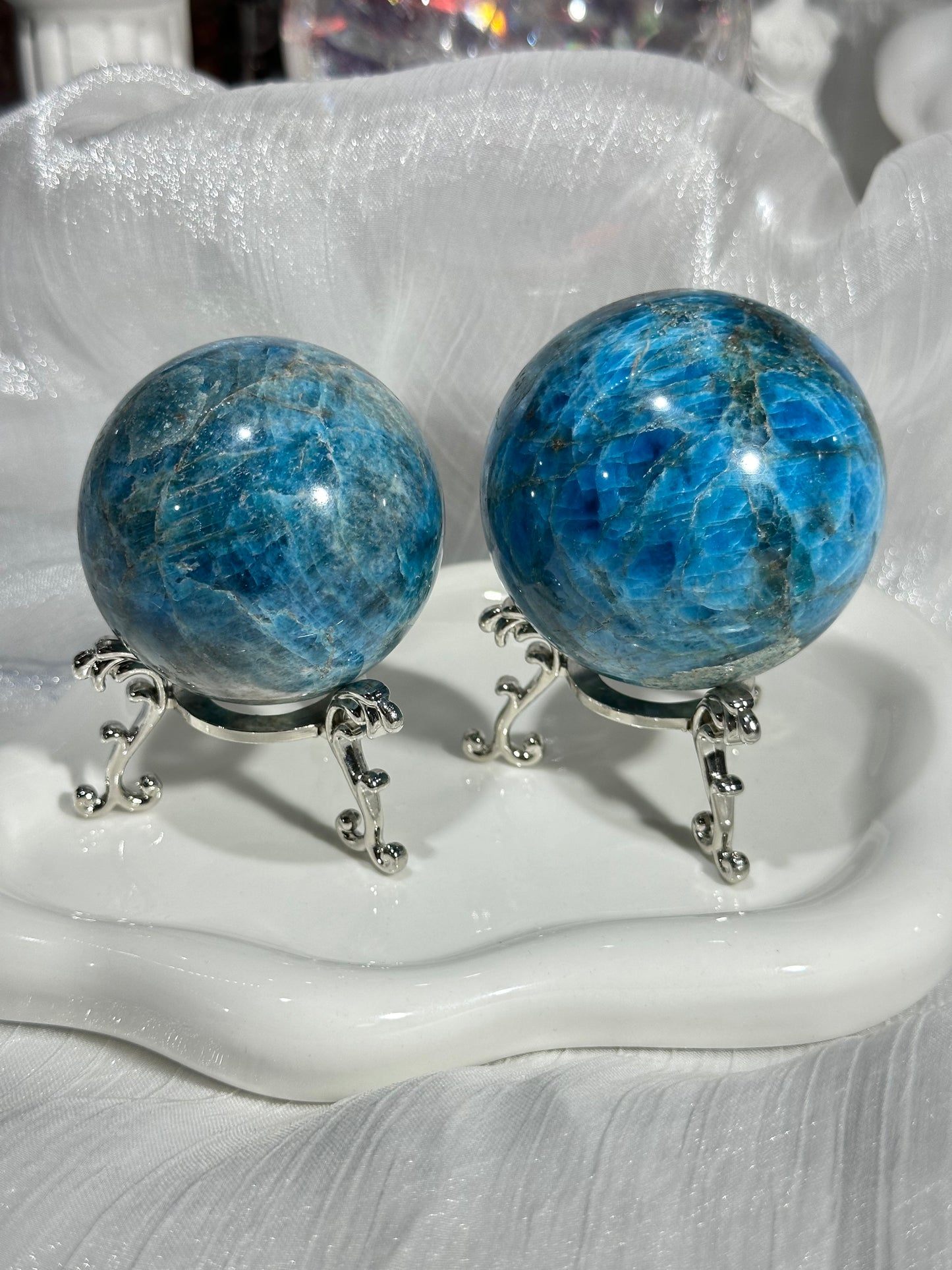Blue Apatite Crystal Ball