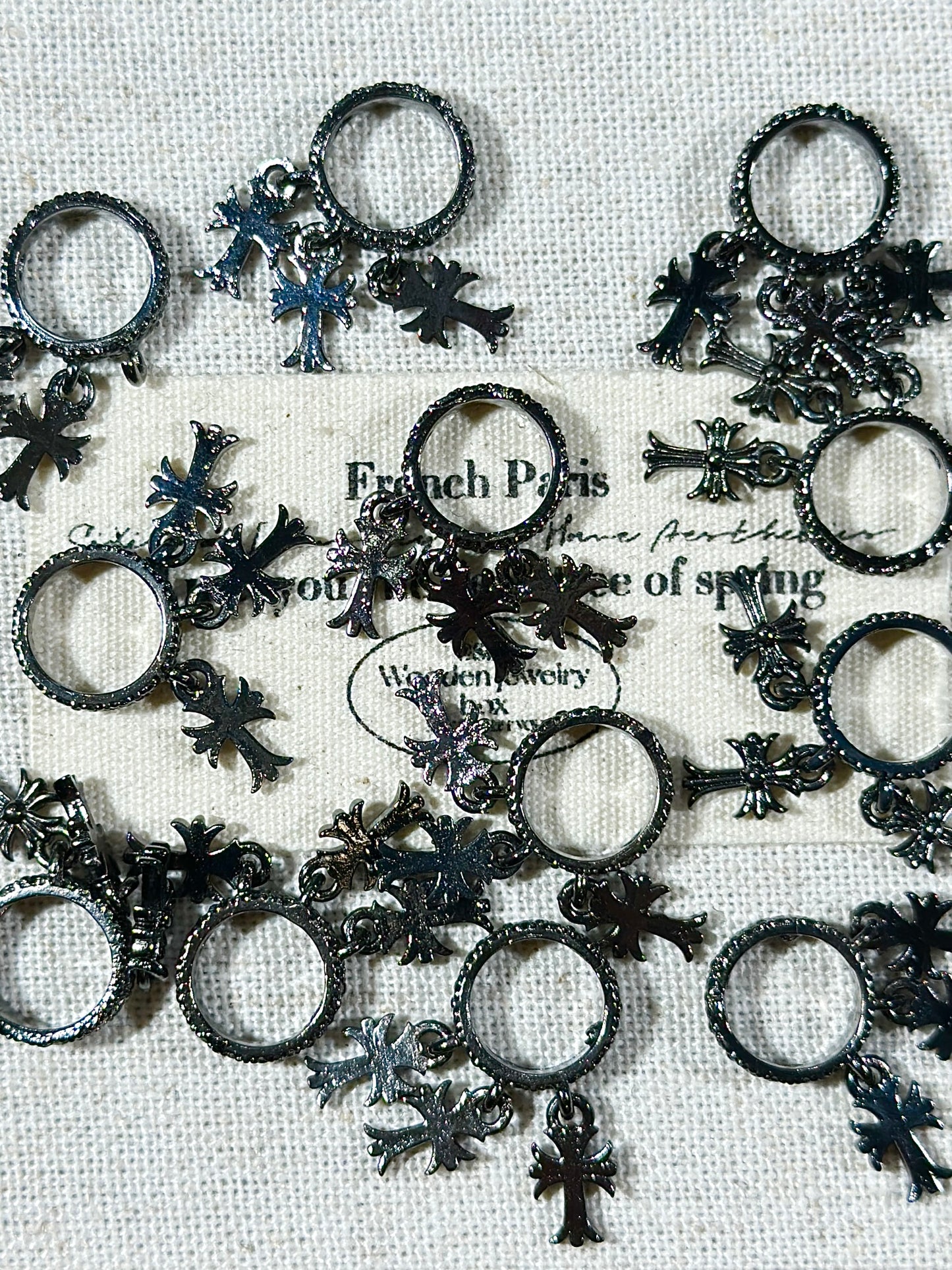 枪黑色10mm+十字架隔珠跑环包珠圈