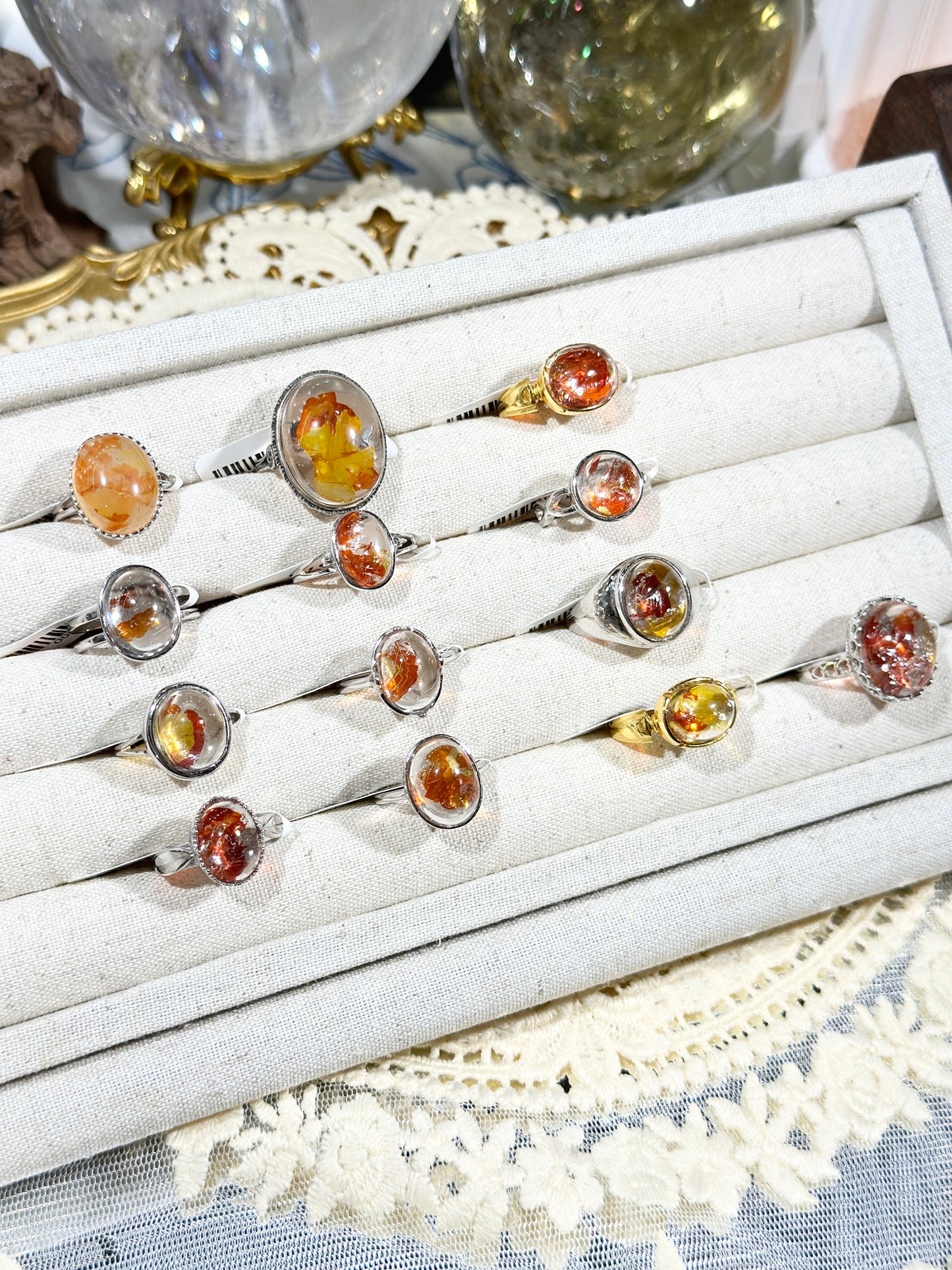 Koi Carp Rubber Flower Ring S925 Silver