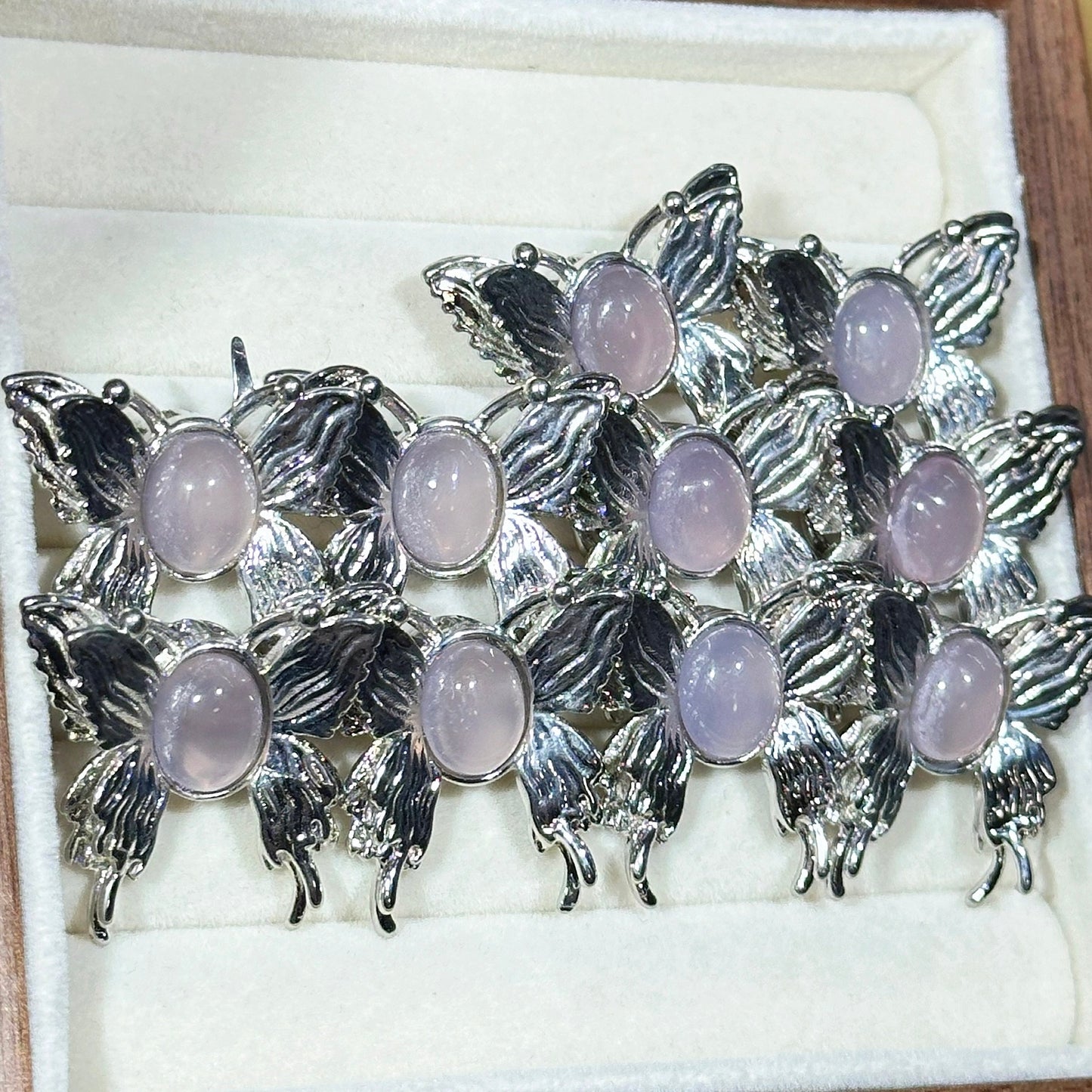 Purple Chalcedony Butterfly Magic Box