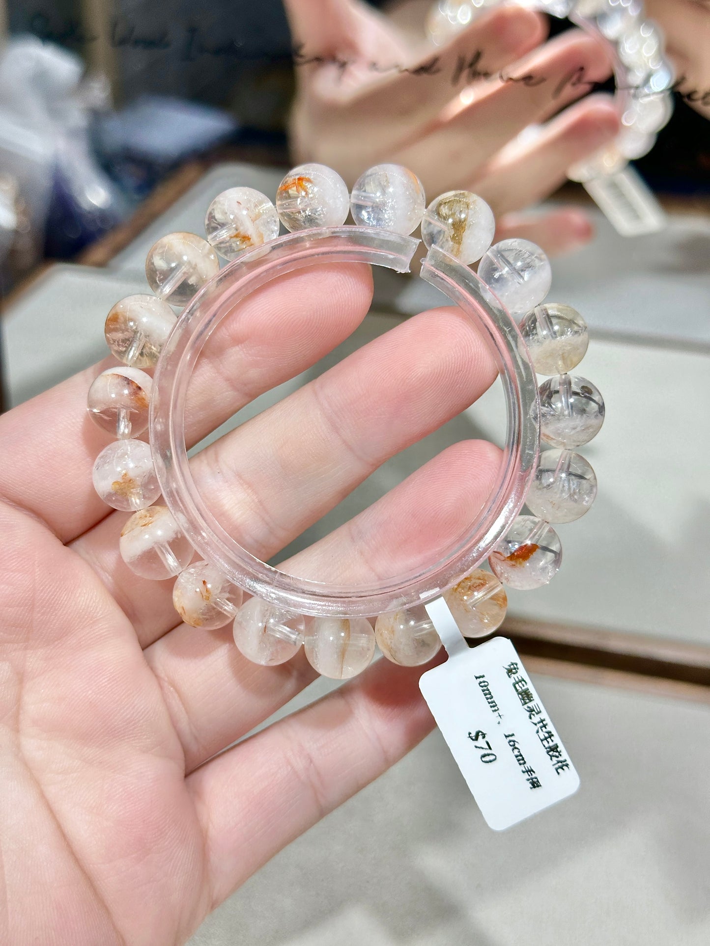 兔毛幽灵共生胶花水晶