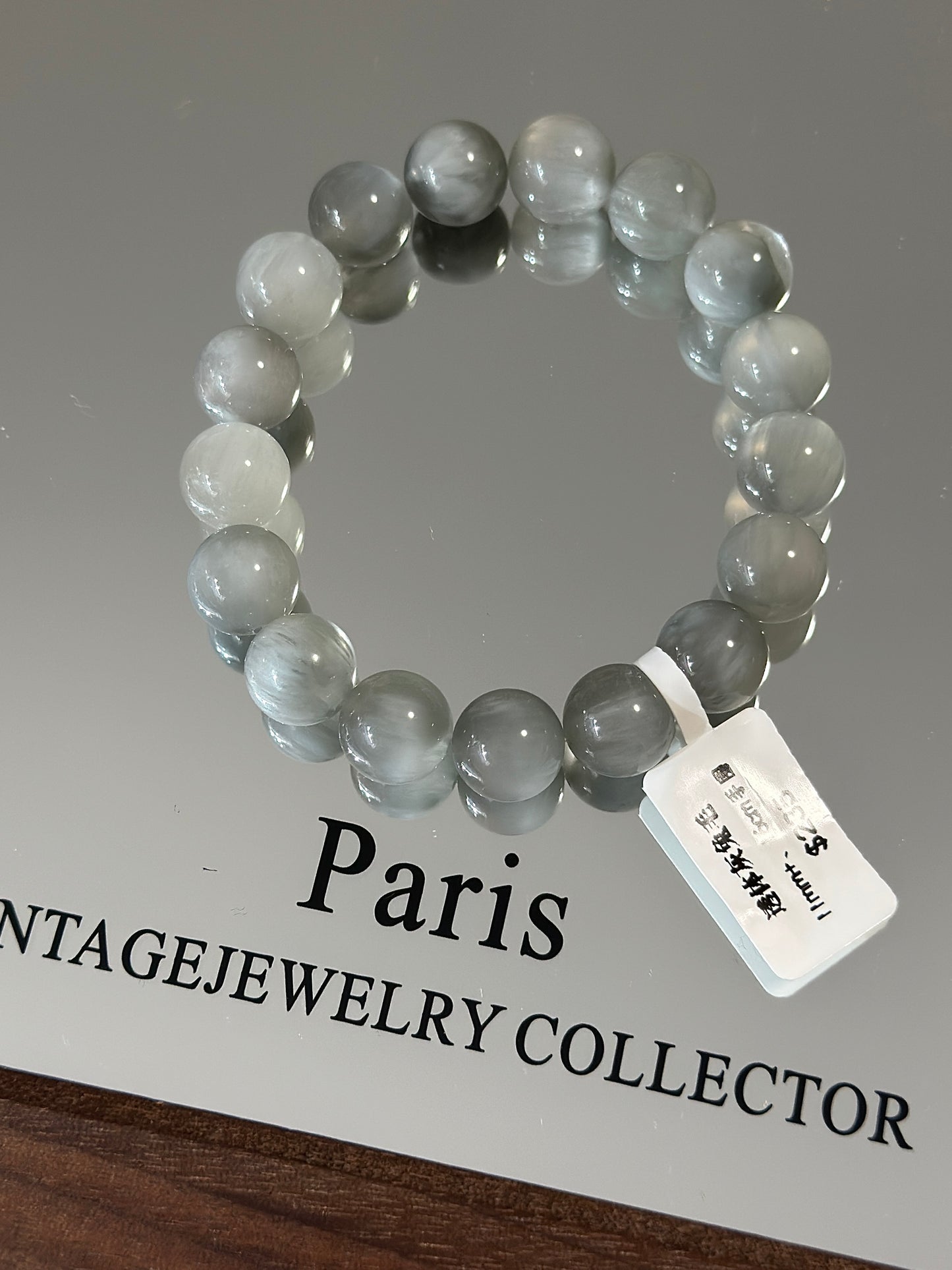 Transparent grey rabbit hair crystal