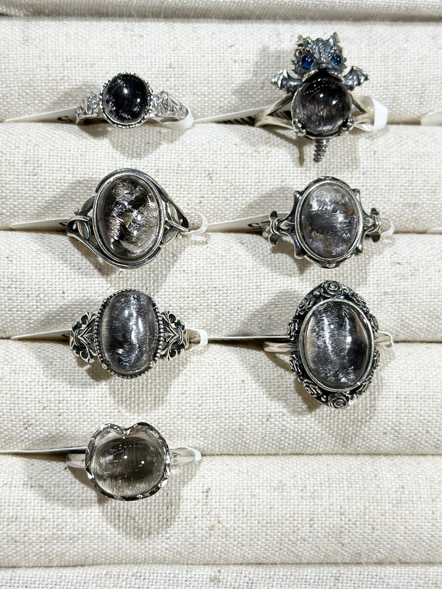 Black silver titanium ring S925 silver