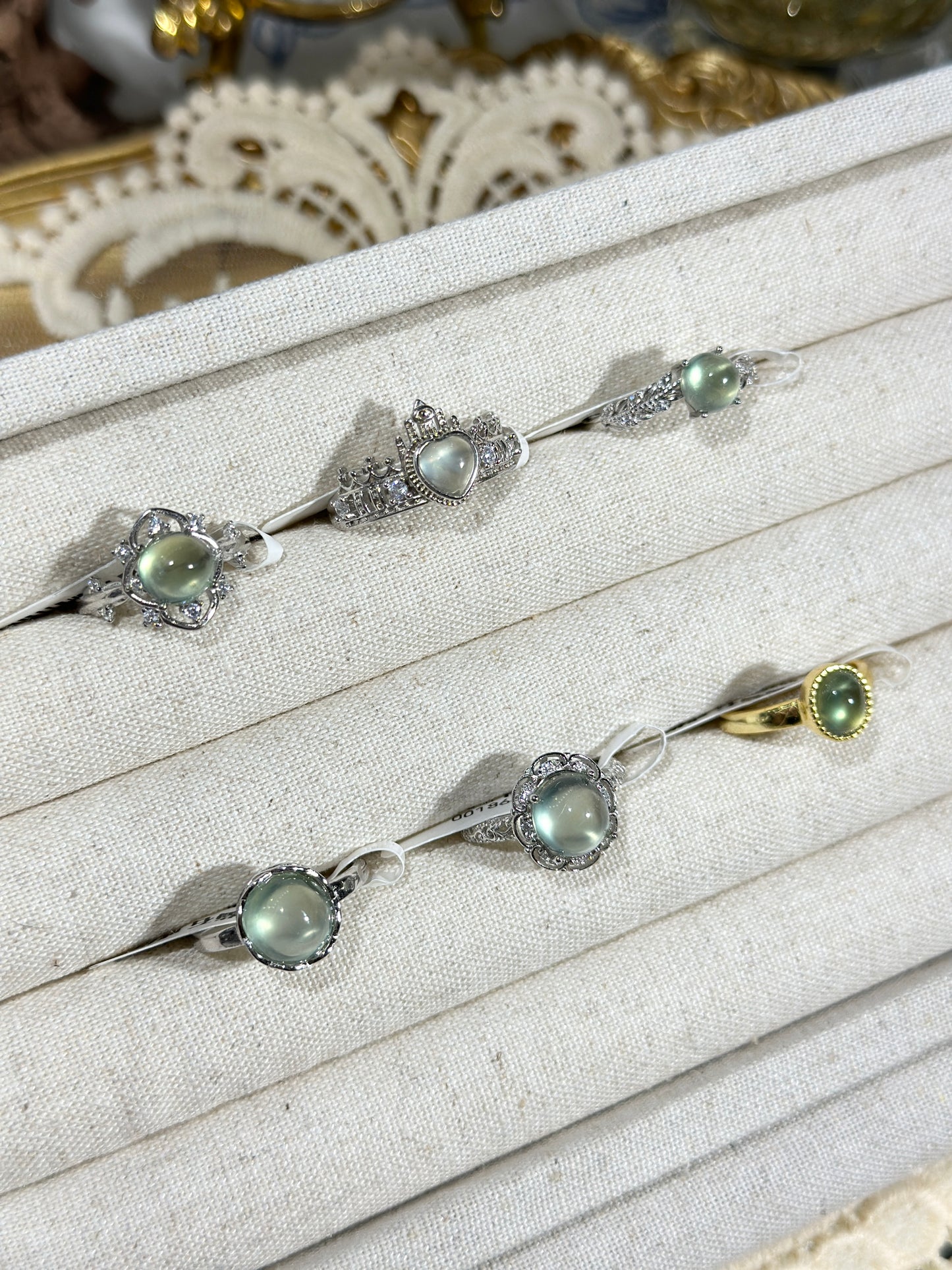 Green Prehnite Ring S925 Silver