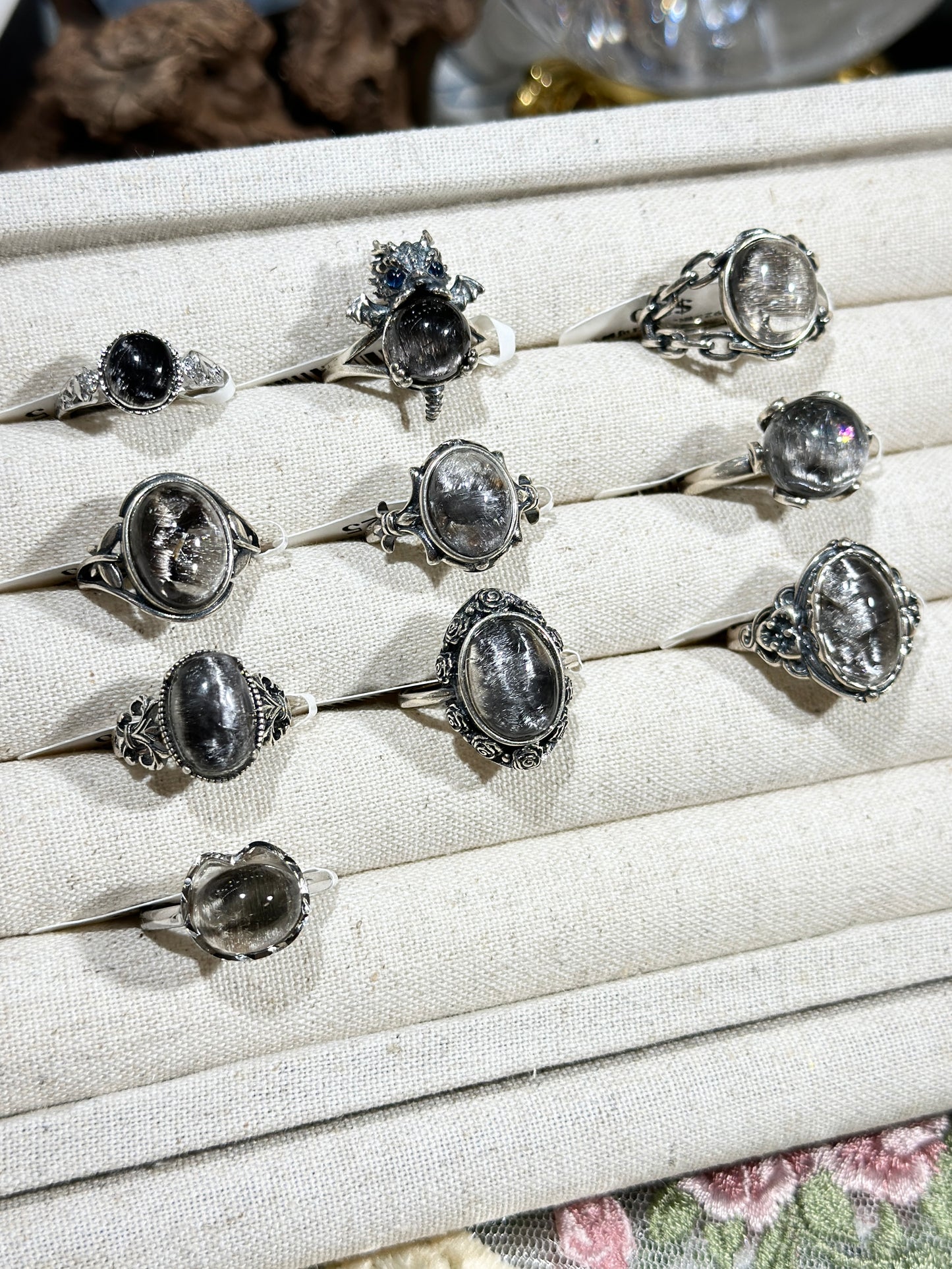 Black silver titanium ring S925 silver
