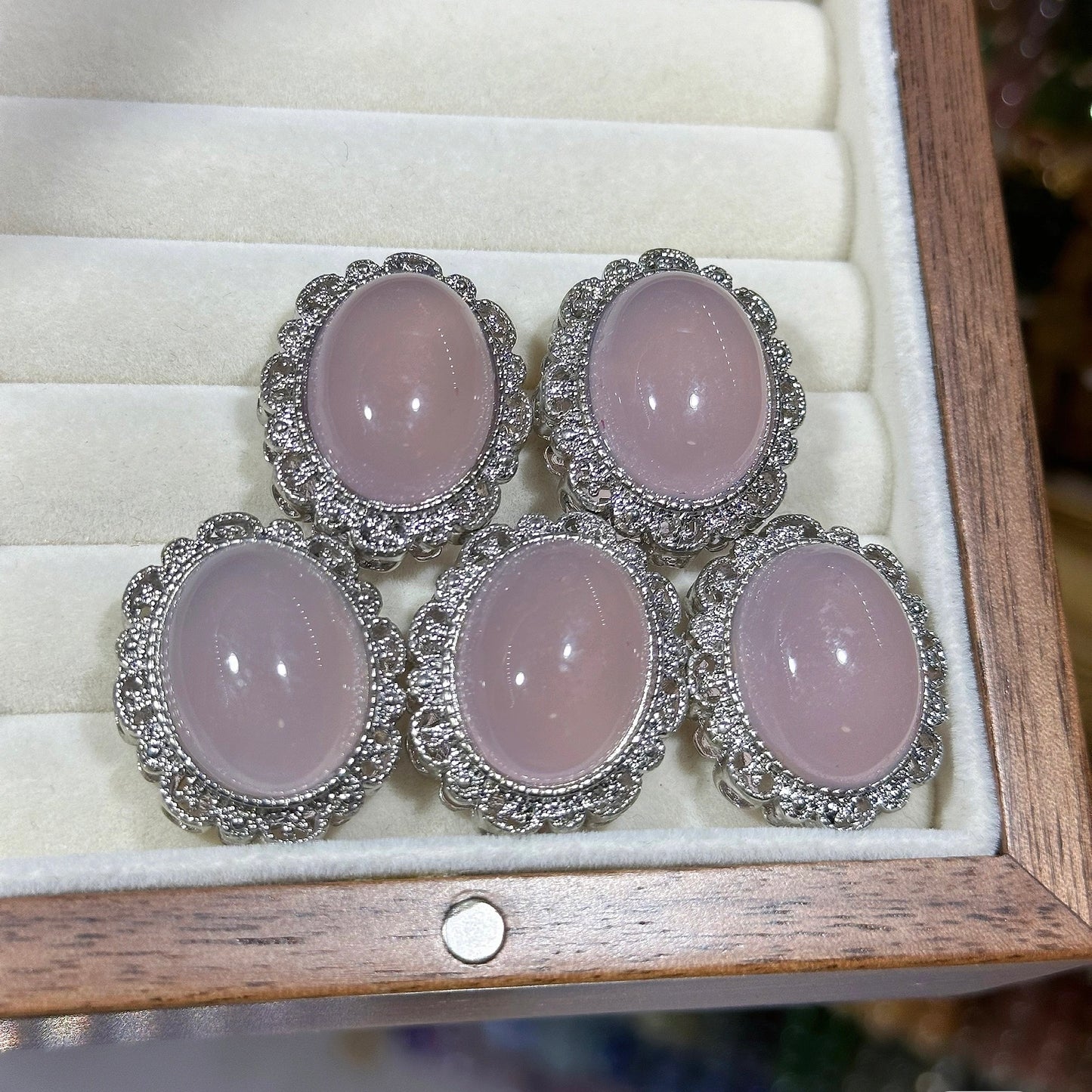 Pink Chalcedony Oval Magic Box