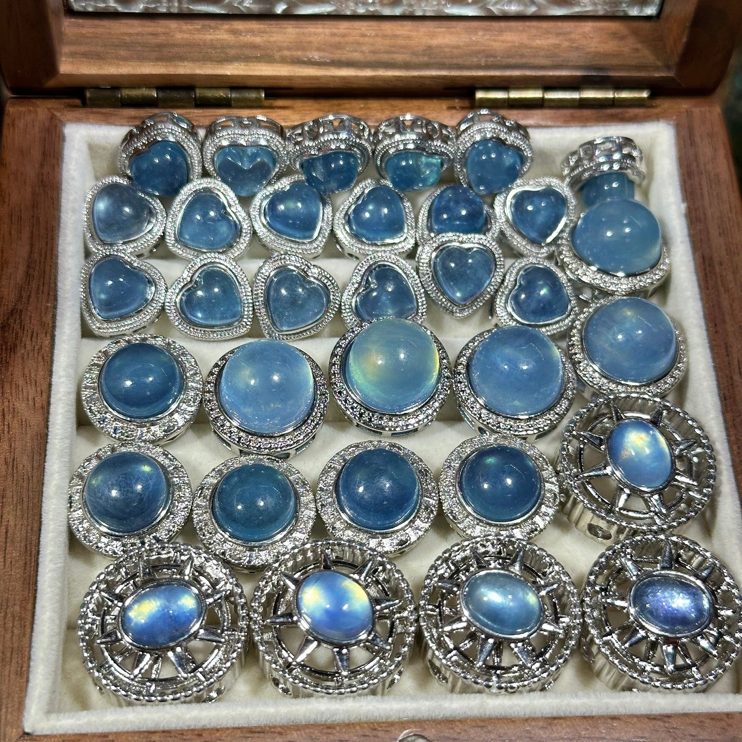 Aquamarine Love Heart Magic Box