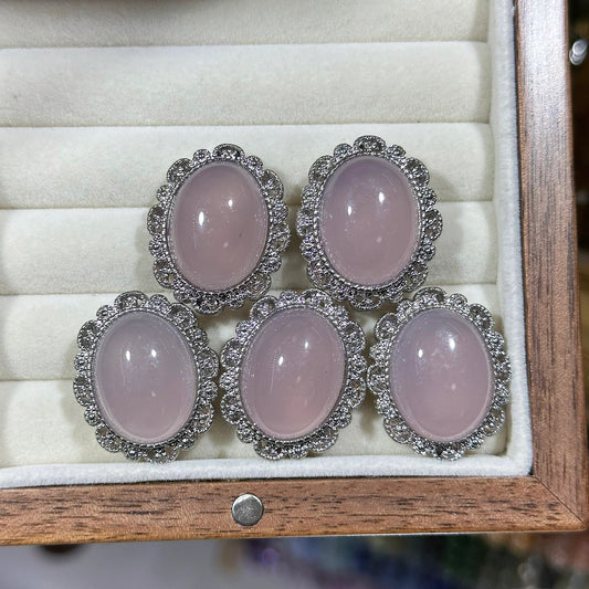 Pink Chalcedony Oval Magic Box