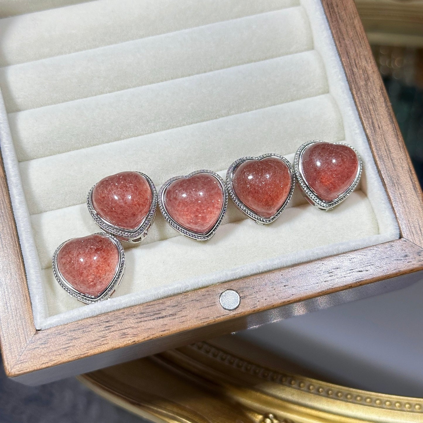 Strawberry crystal heart magic box