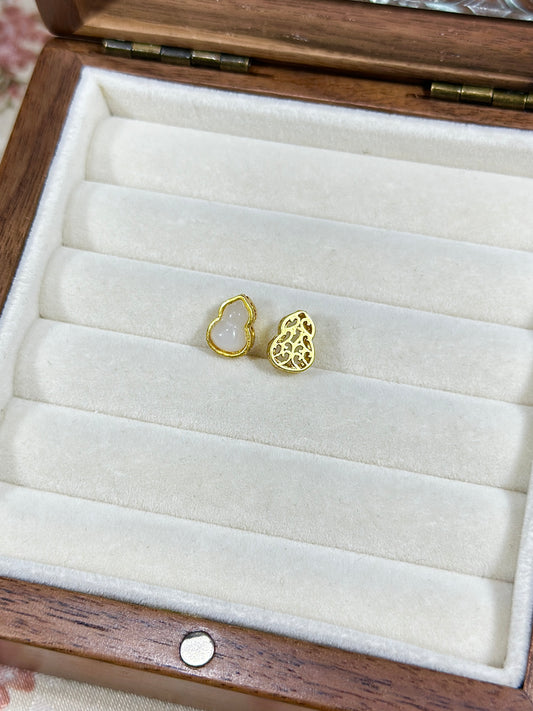 白色和田玉葫芦隔珠