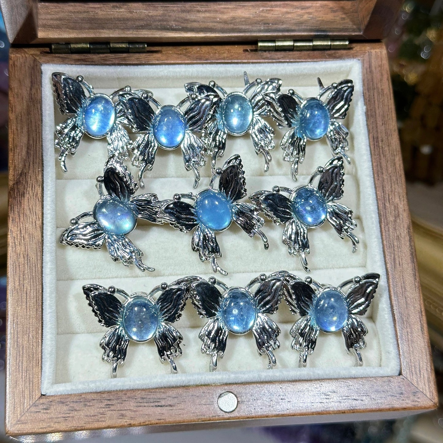 Aquamarine Big Butterfly Magic Box