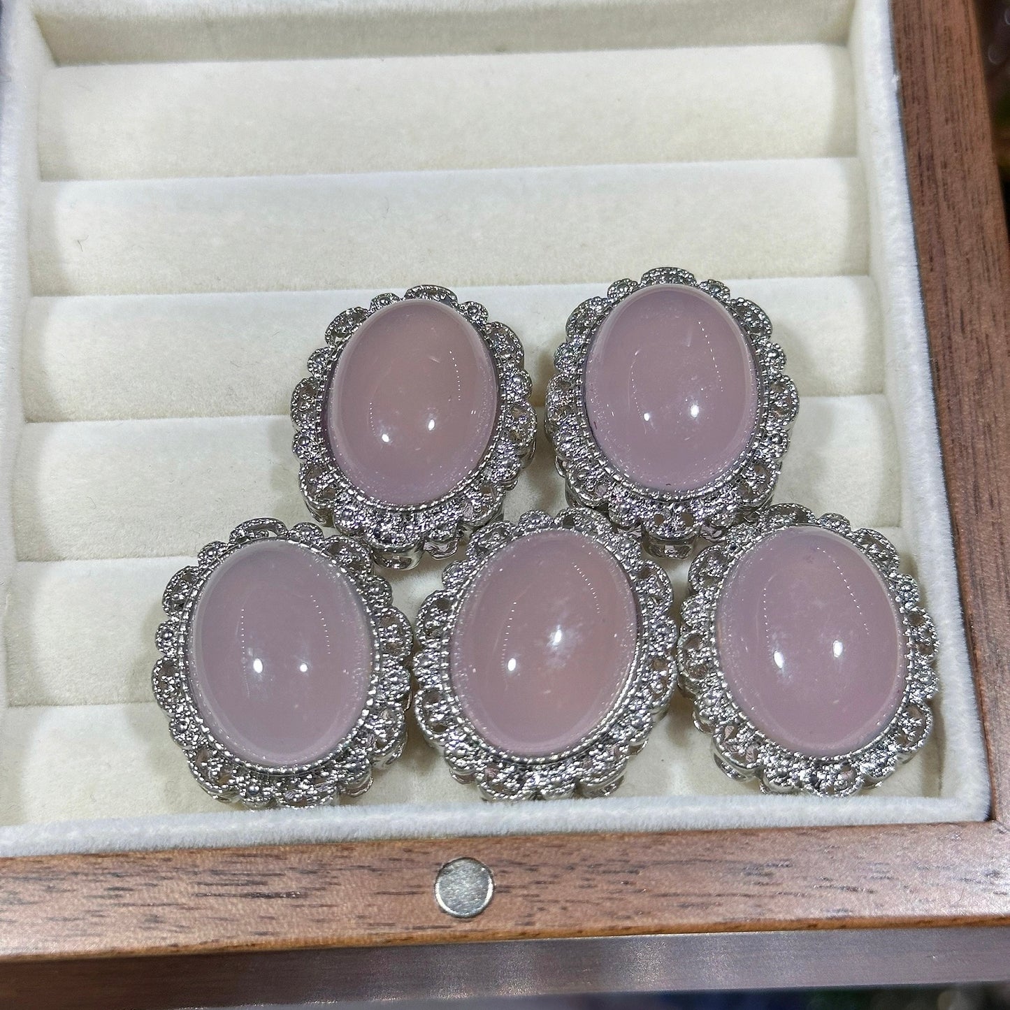 Pink Chalcedony Oval Magic Box